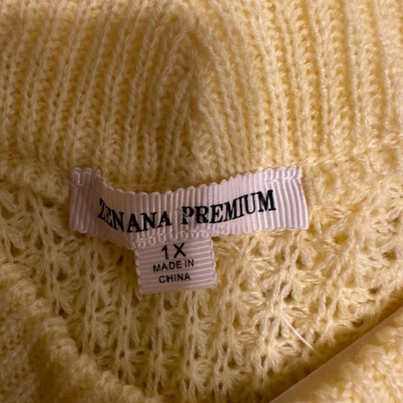 Yellow Oversized V Neck Waffle Sweater 4236 NWT Boutique - Picture 10 of 11